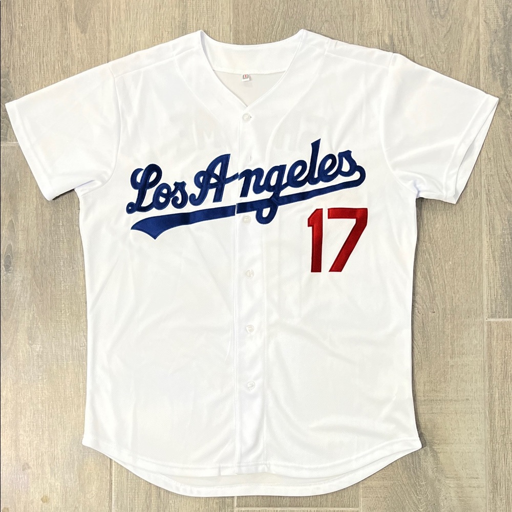 White Los Angeles Dodgers 17 Shotime Baseball Jersey